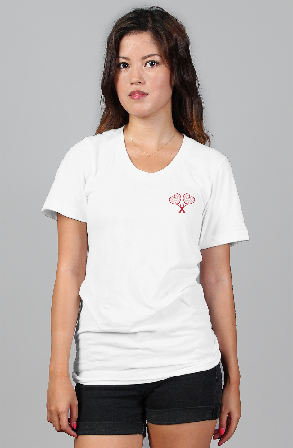 Love All Tennis Heart Logo Womens relaxed 100% Cotton t shirt