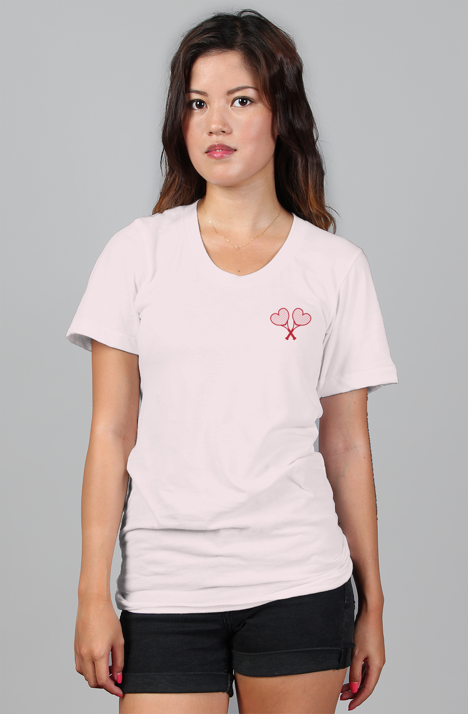Love All Tennis Heart Logo Womens relaxed 100% Cotton t shirt