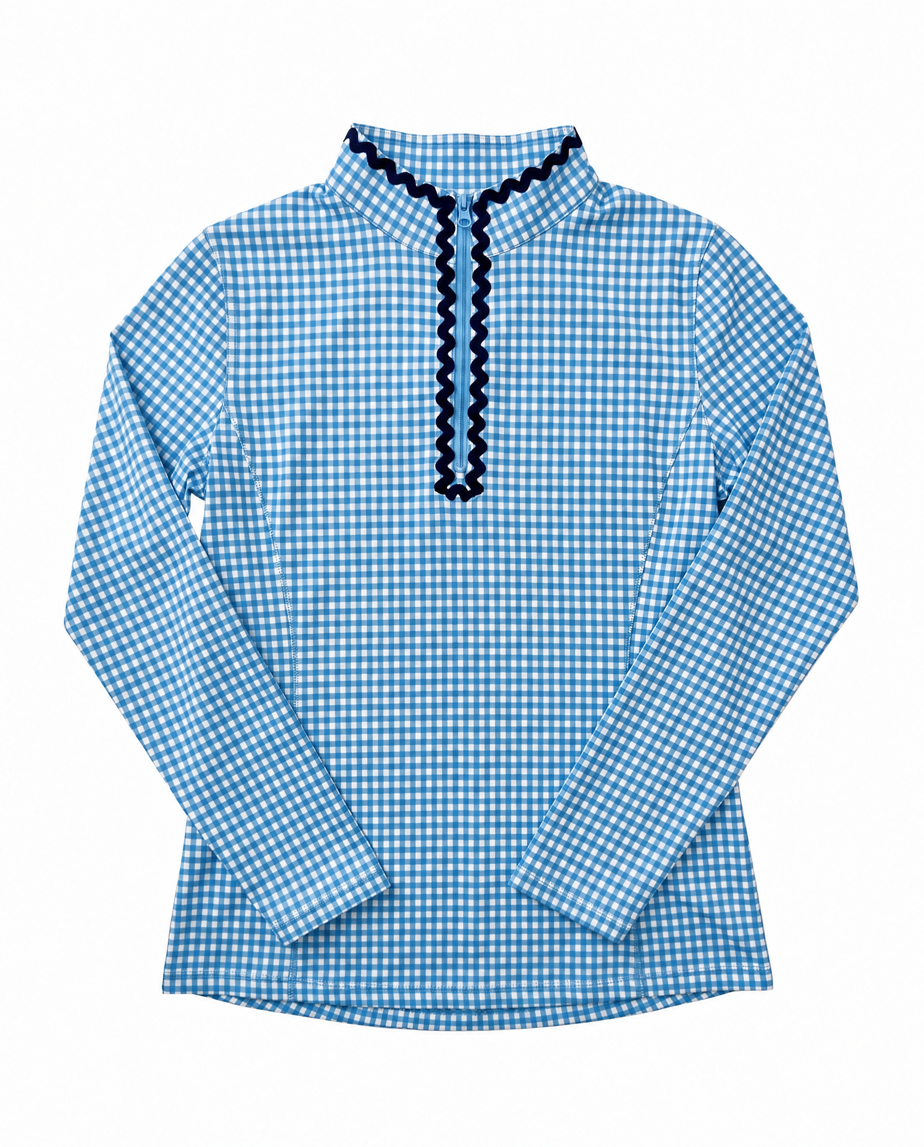Annika Gingham Golf 1/4 Zip Top