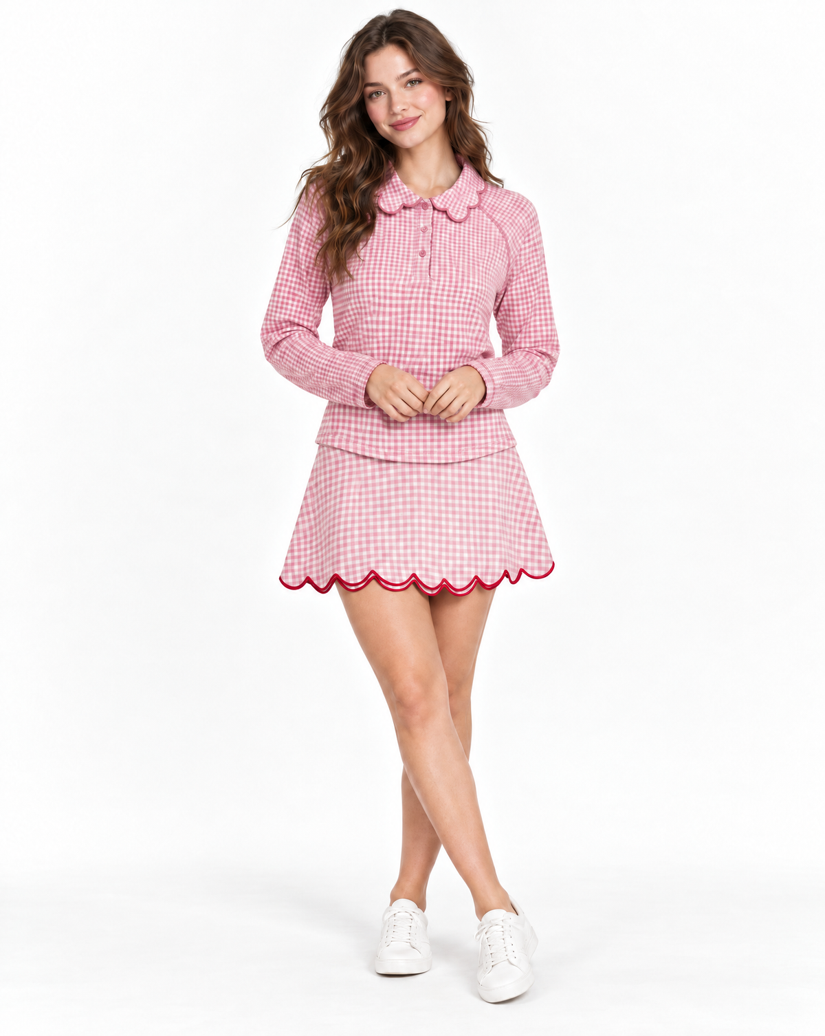 Amanda Gingham Golf Top