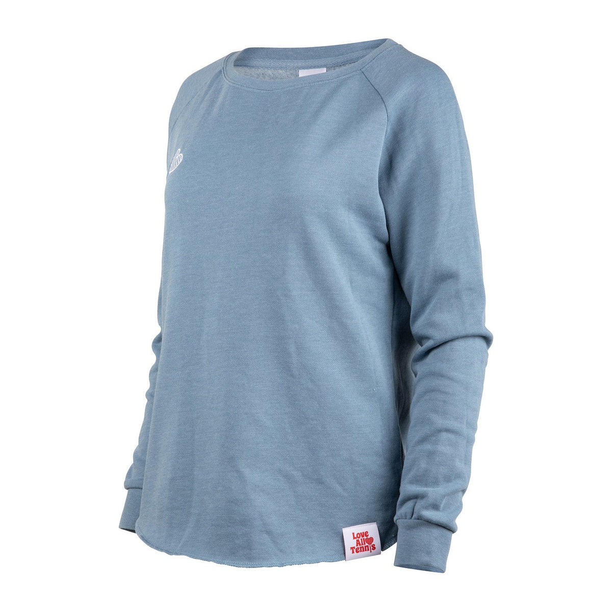 Blue long-sleeve shirt on a white background