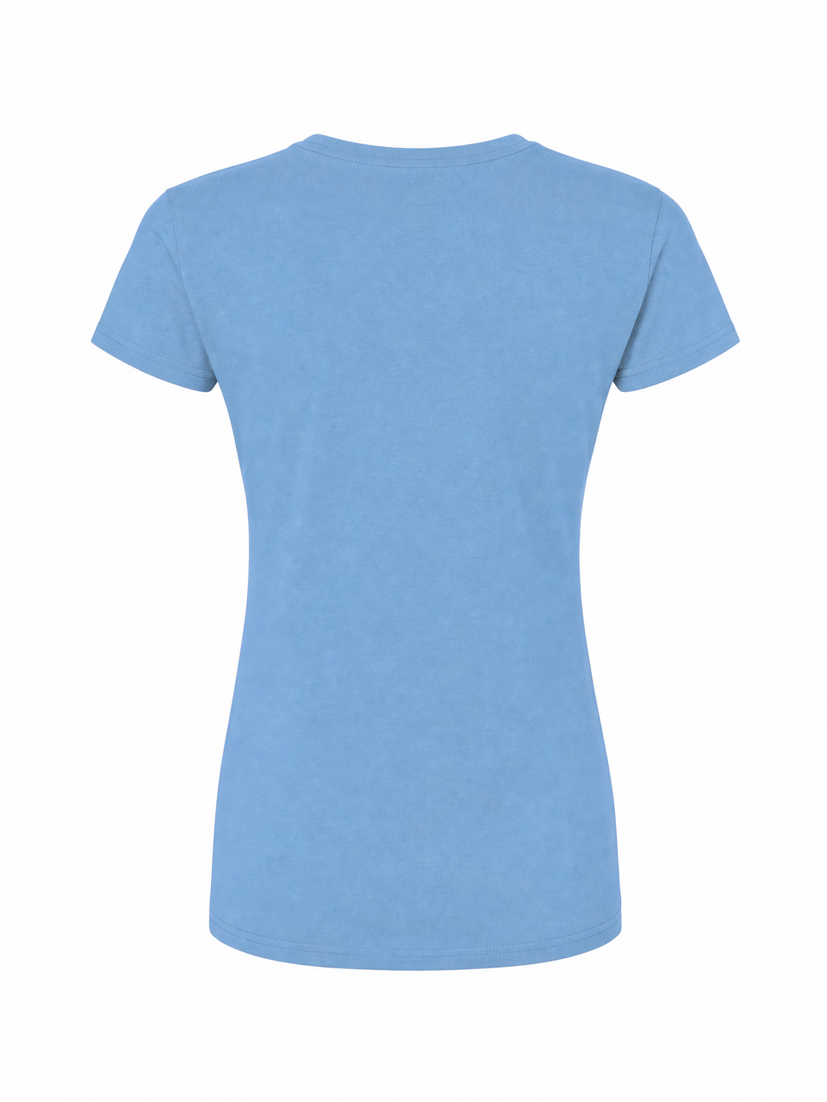 A light blue short-sleeve crewneck t-shirt shown from the back, displayed on a clean white background.