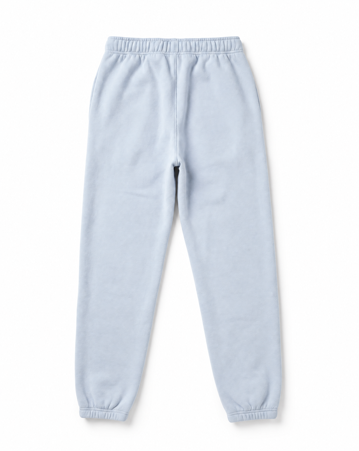 Light grey sweatpants with an elastic waistband and elastic ankle cuffs, shown flat against a white background.