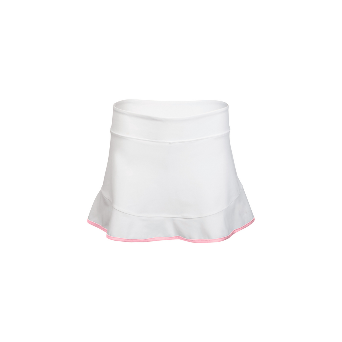 White skirt with pink trim on a white background