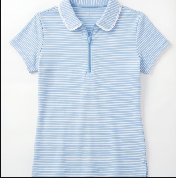 Claire Striped Resort Short Sleeve Golf Top