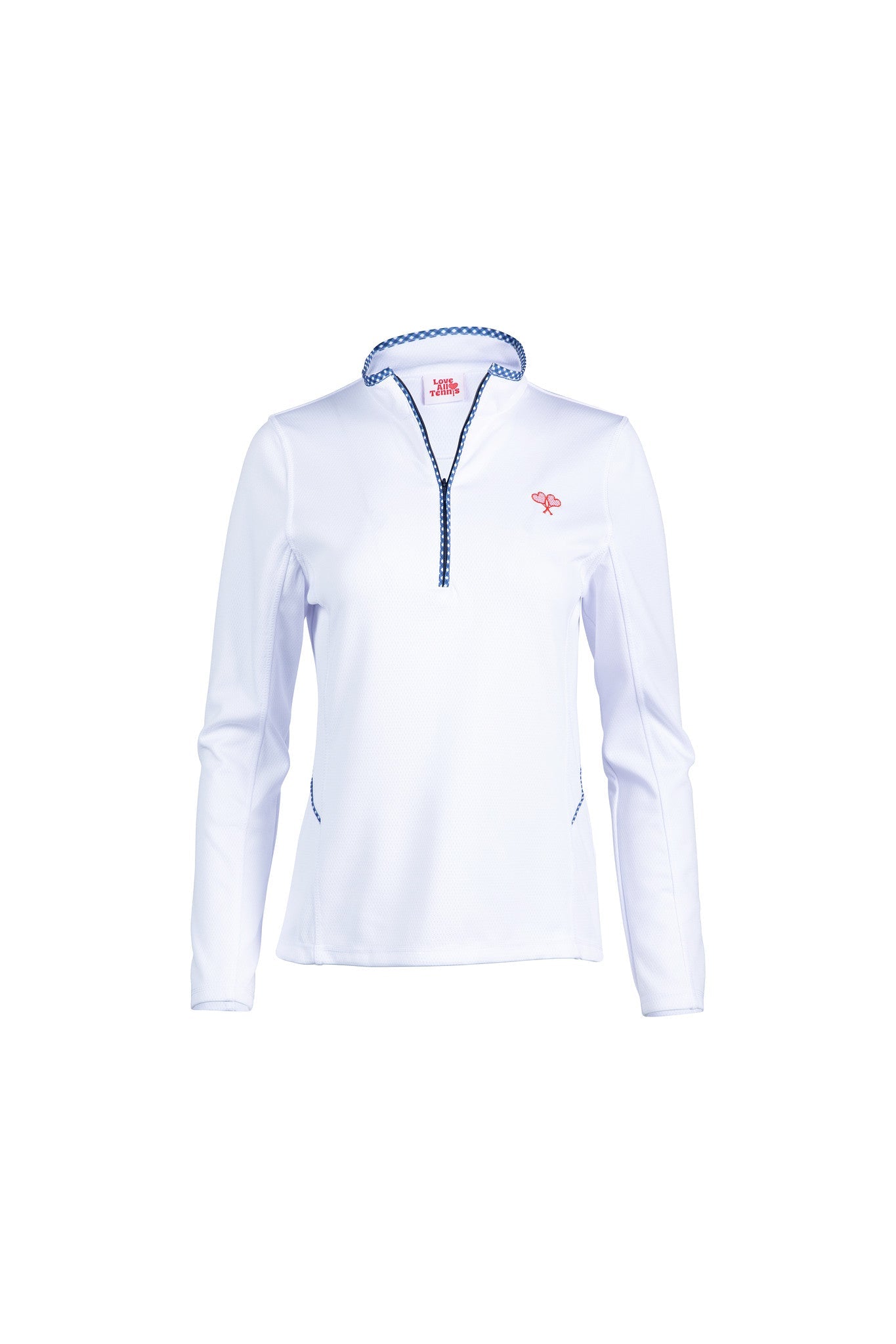 Love All Tennis Women's Tracy 1/4 Zip Lightweight Jacket Gingham