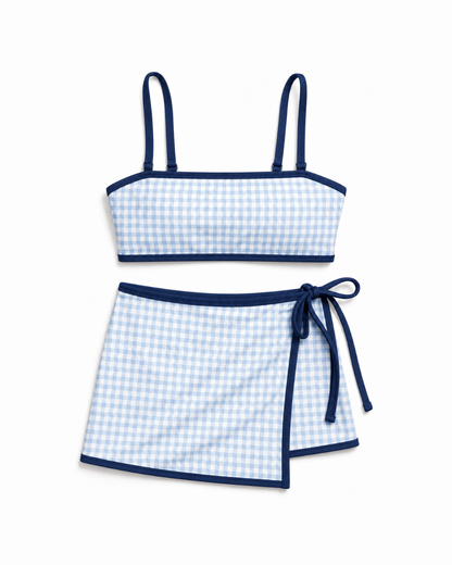 Eppy Gingham Wrap Swim Skort
