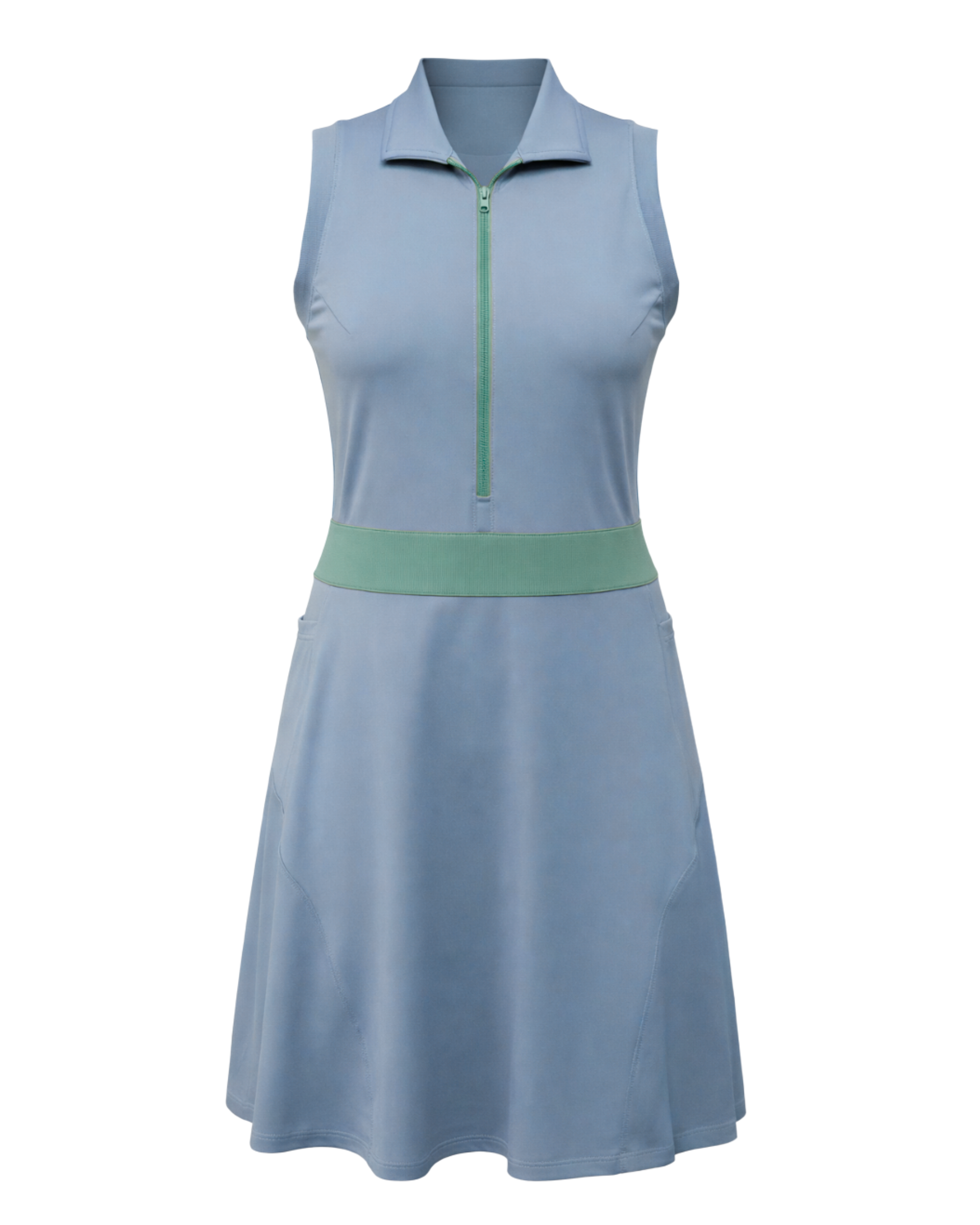 light blue golf dress Olaya Sport: Mock Neck Racerback Golf Dress Light Blue. Women's Golf Clothes