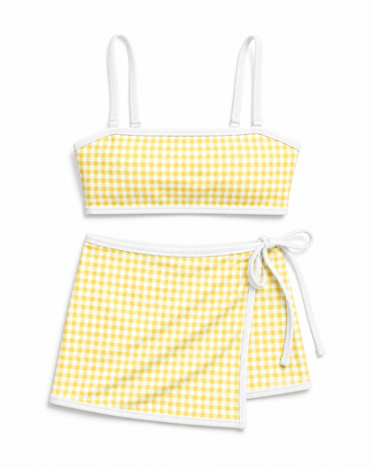 Eppy Gingham Wrap Swim Skort