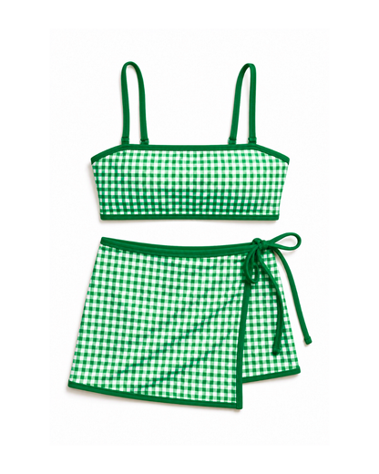 Eppy Gingham Wrap Swim Skort