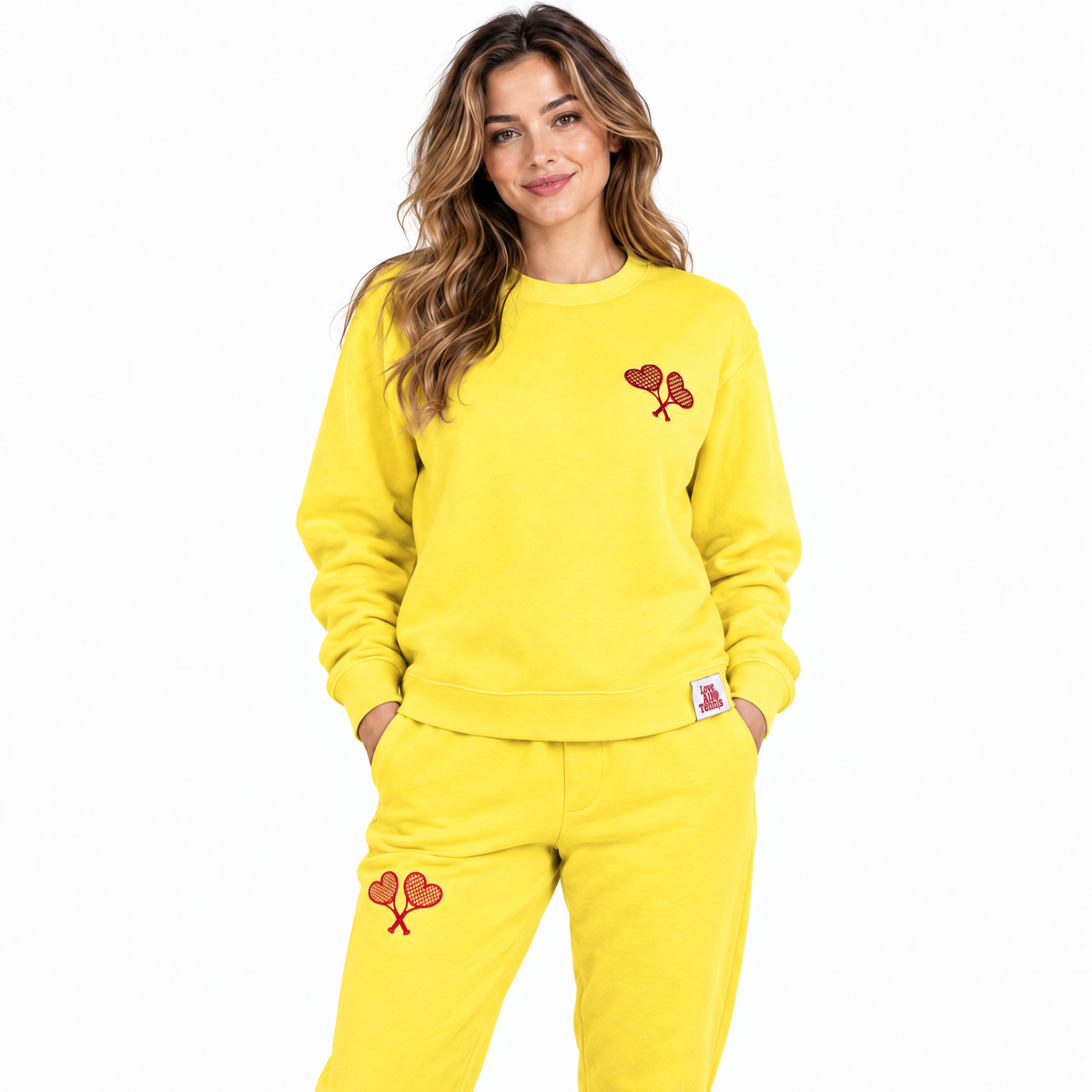Love All Core Women's Yellow Fay Crew Neck Sweatshirt