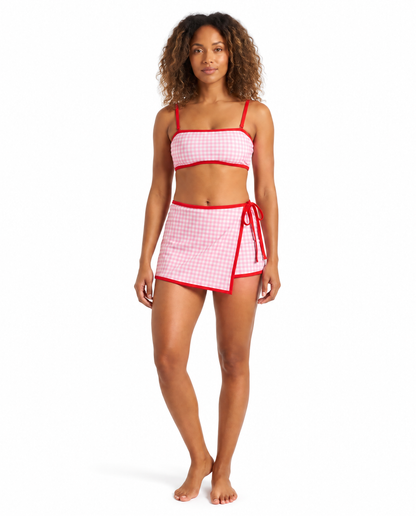 Eppy Gingham Wrap Swim Skort