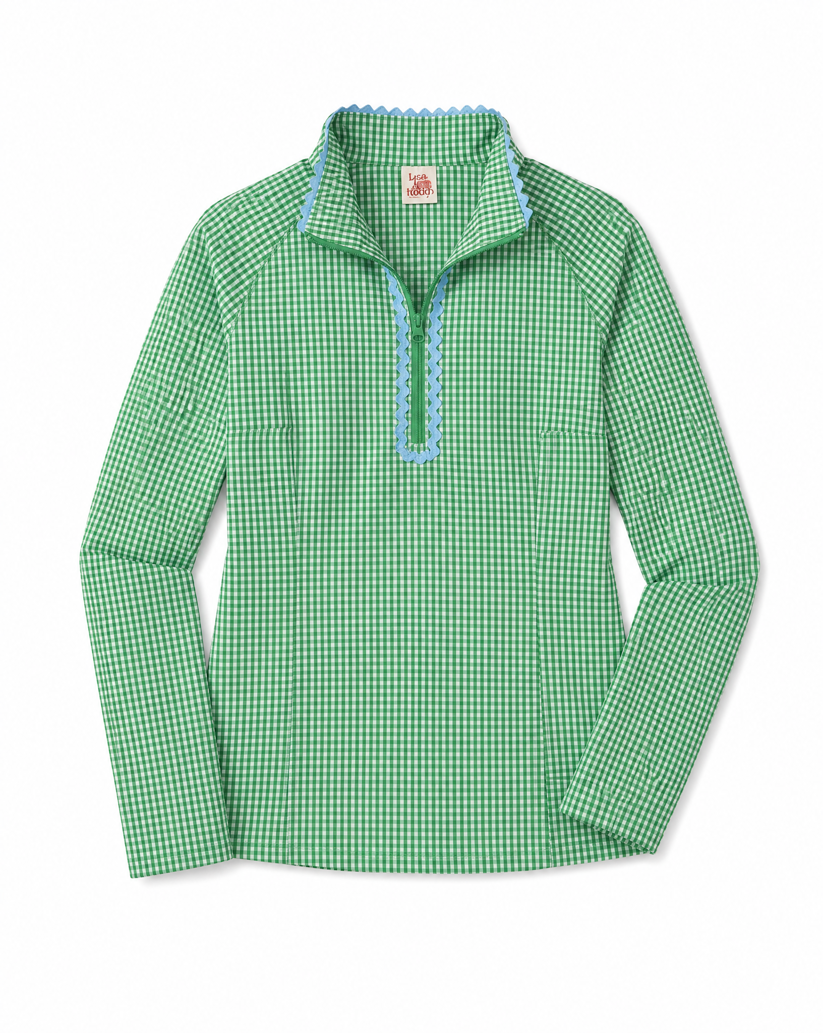 Annika Gingham Golf 1/4 Zip Top