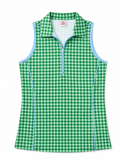 Lorena Gingham Resort Golf Top