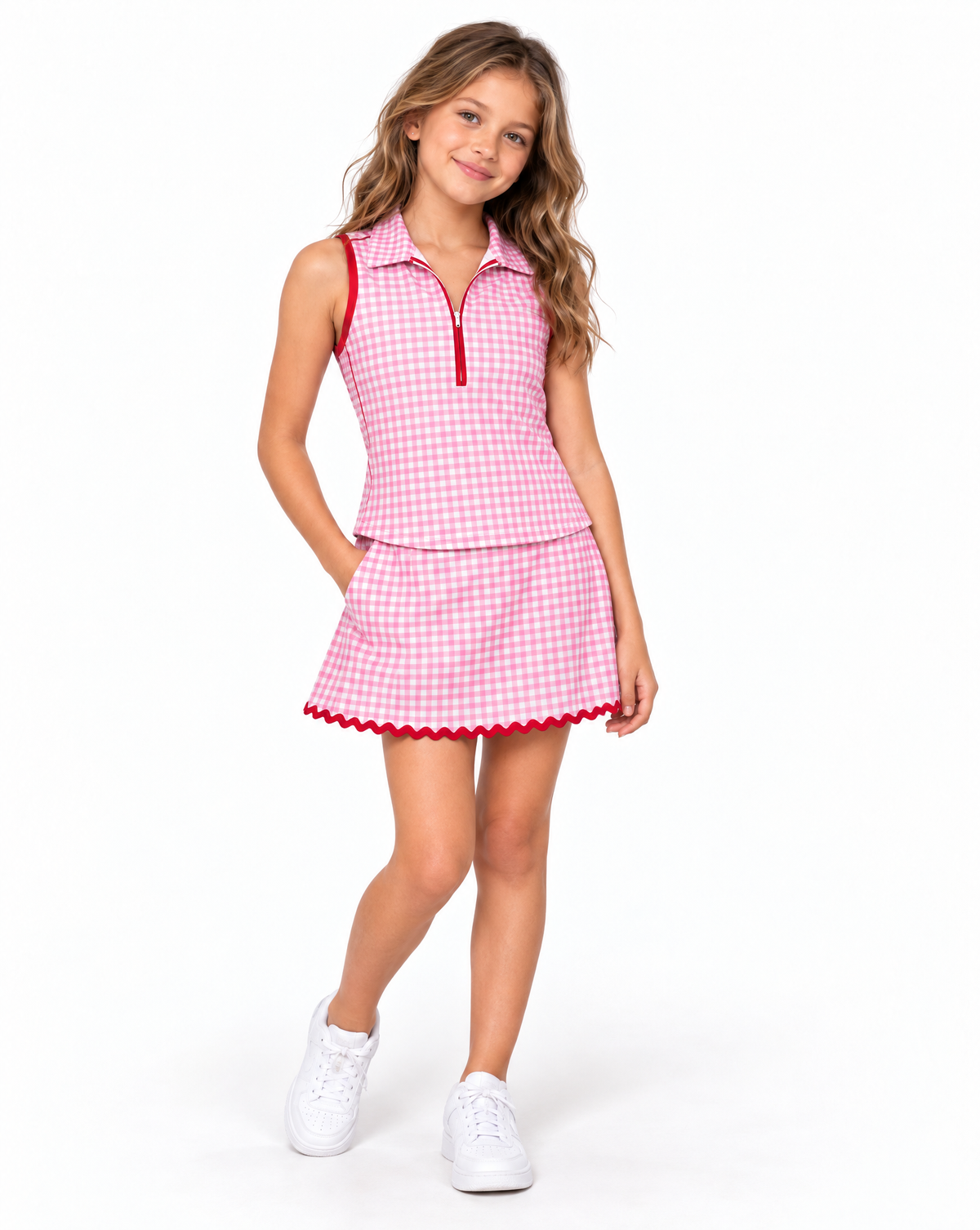 Lorena Littles Gingham Resort Golf Top