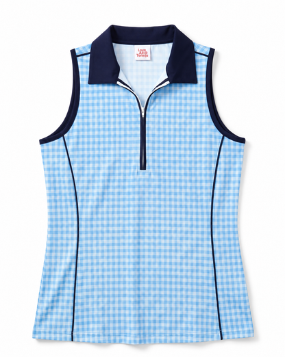 Lorena Gingham Resort Golf Top