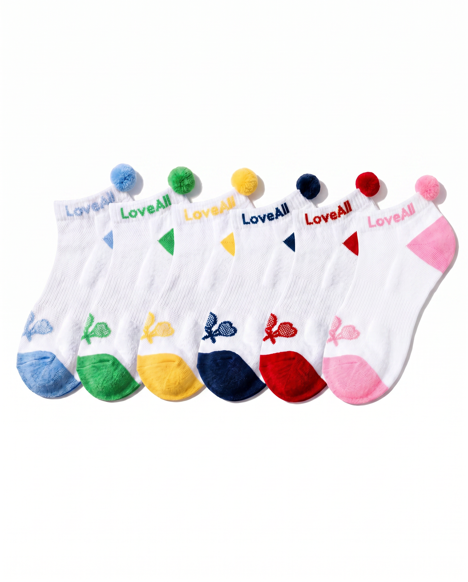Love All Tennis Classic Pom Pom Sock Bundle
