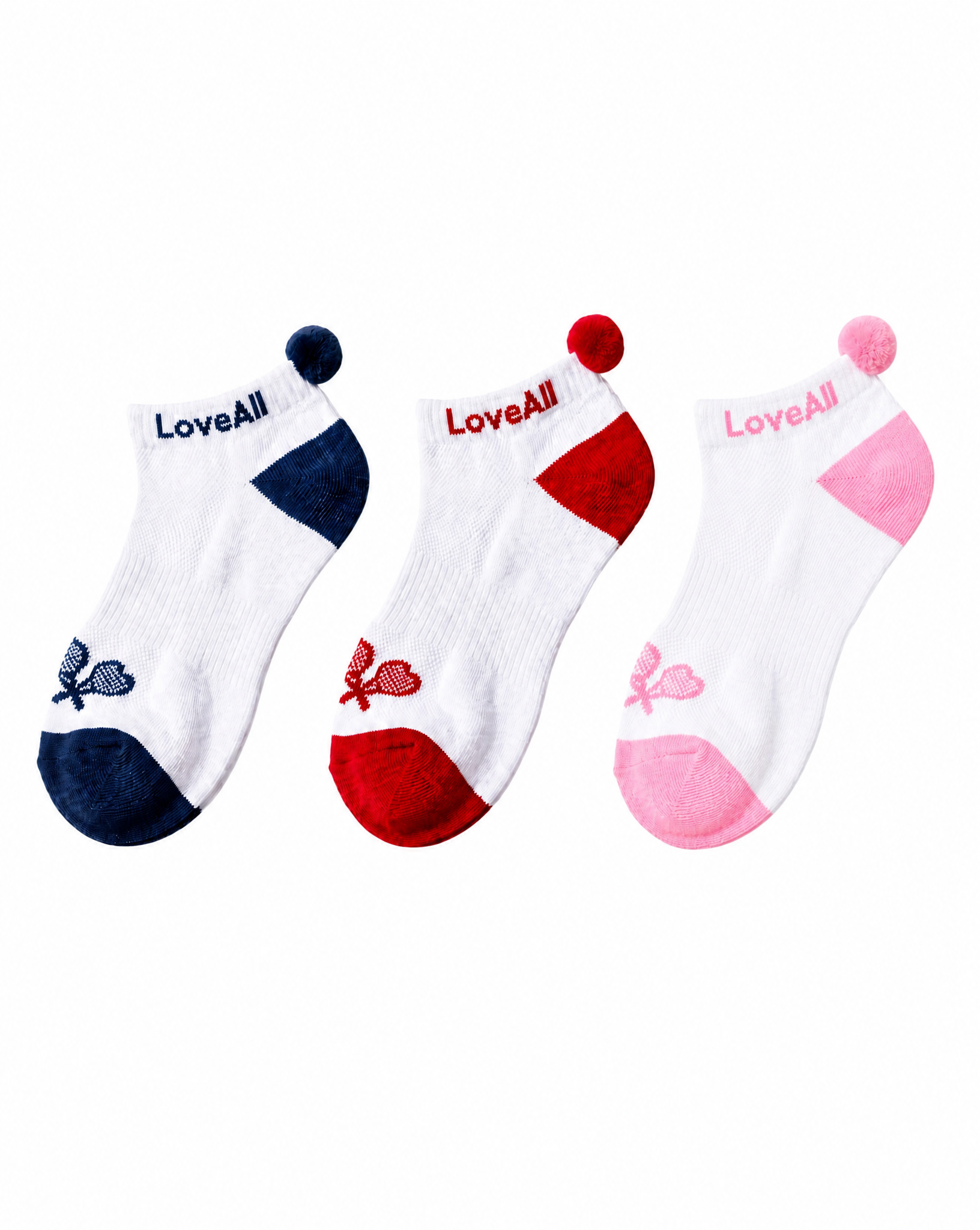 Love All Tennis Classic Pom Pom Sock Bundle