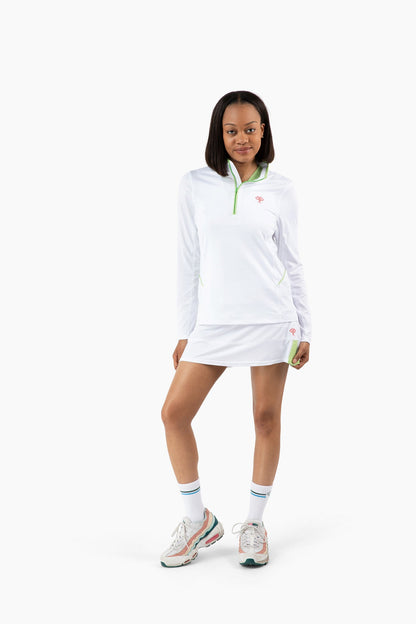 Love All Tennis Women's Tracy 1/4 Zip Lightweight Jacket Gingham