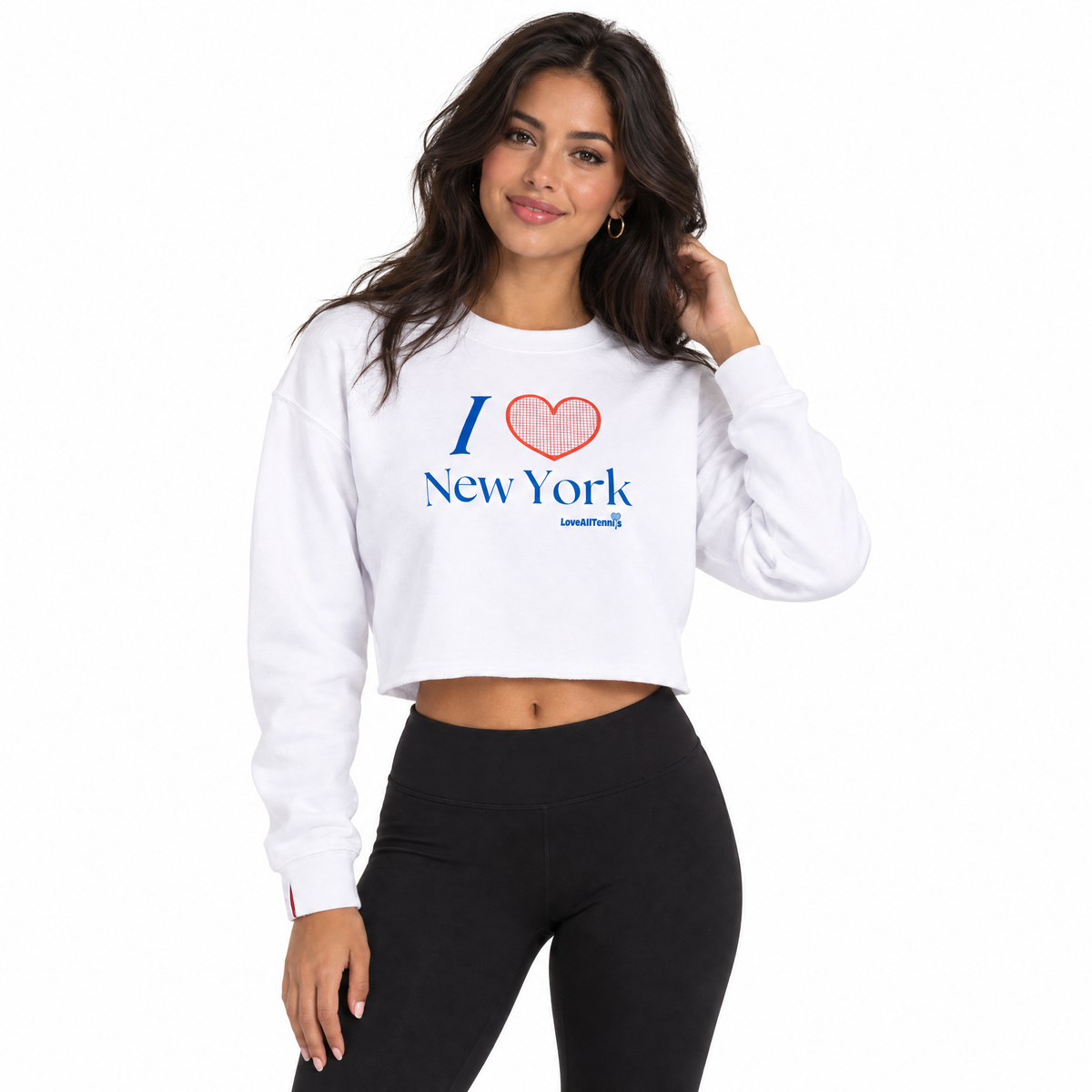 Love All Tennis Women's Lightweight Cropped Crew Pullover