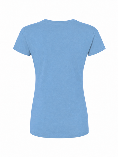 A light blue short-sleeve crewneck t-shirt shown from the back, displayed on a clean white background.