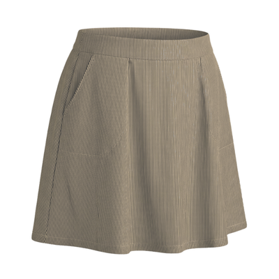 Beige pleated skirt on a white background