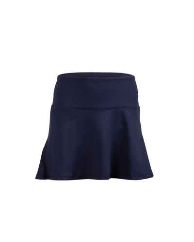 Navy athletic skirt on flat white background