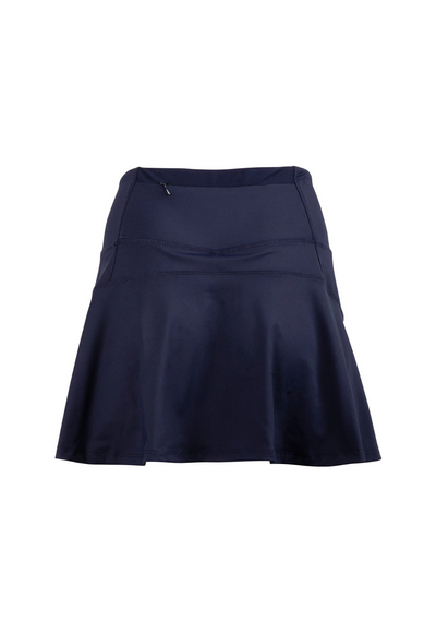 Navy athletic skirt on flat white background