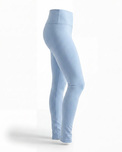 Light blue leggings on a white background