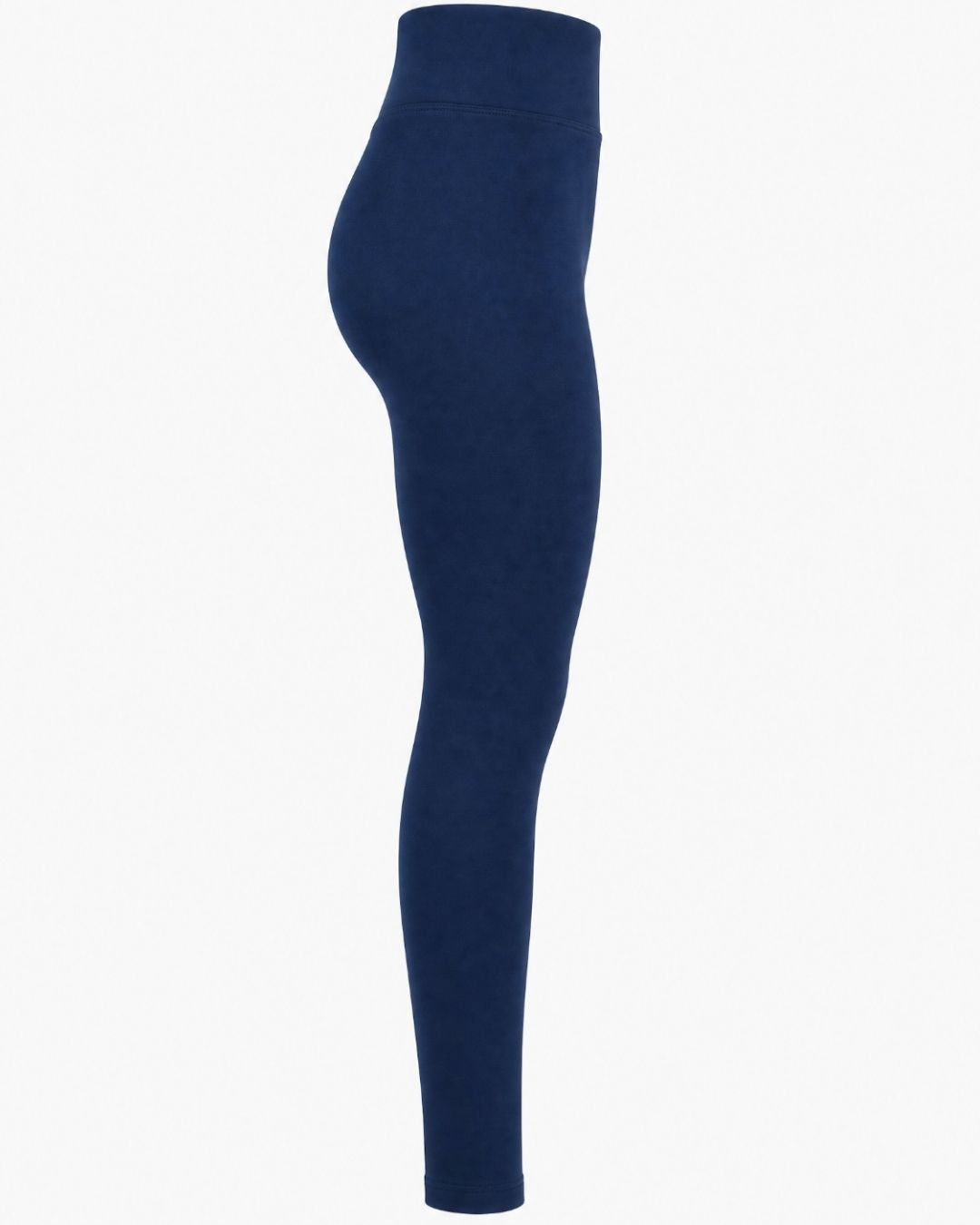 Navy blue leggings on a white background
