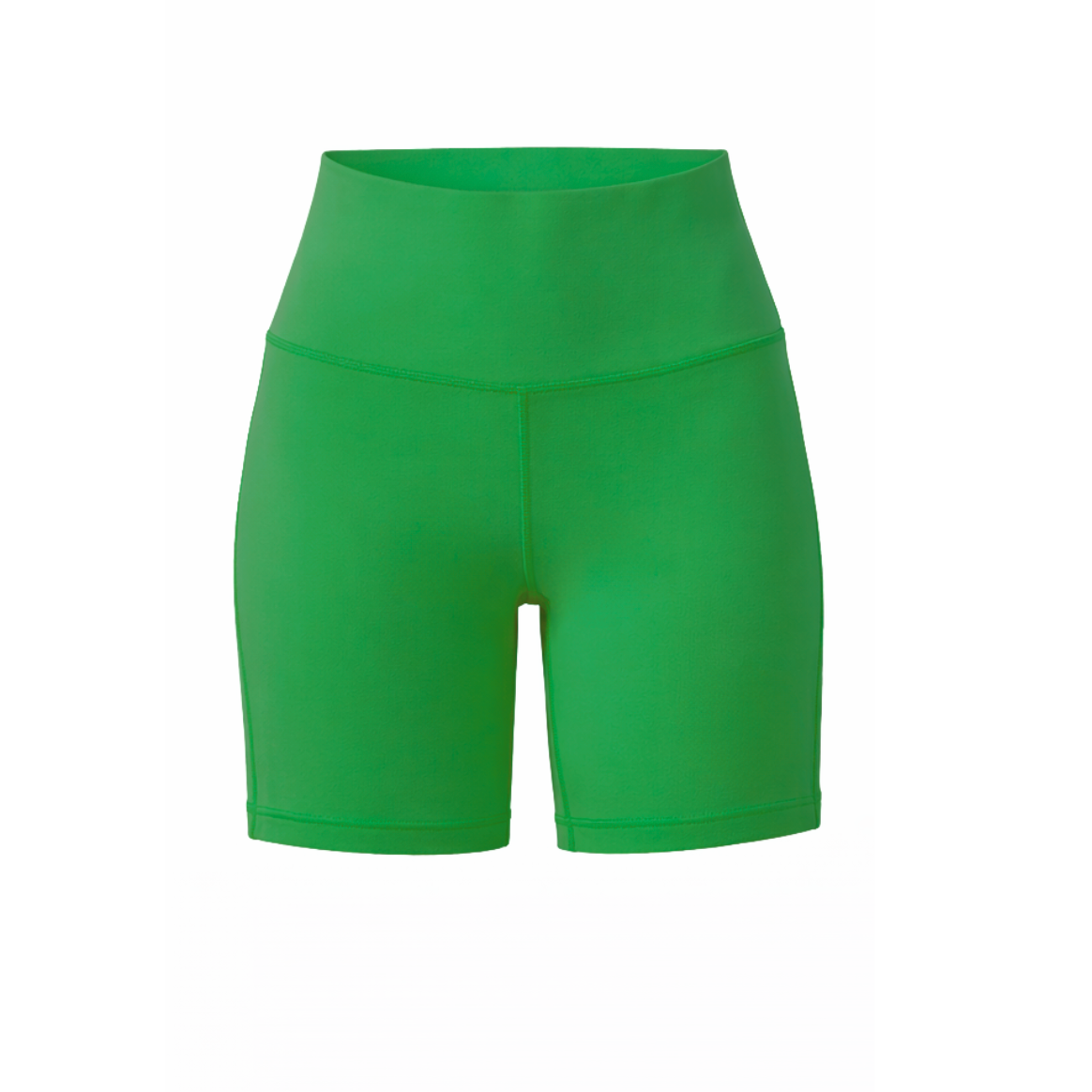 Green athletic shorts on a white background