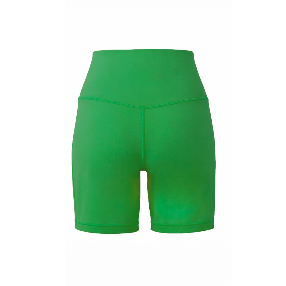Green athletic shorts on a white background