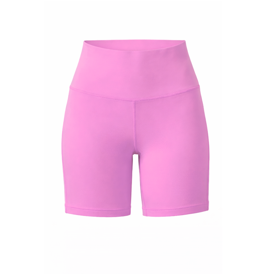 Pink athletic shorts on a white background