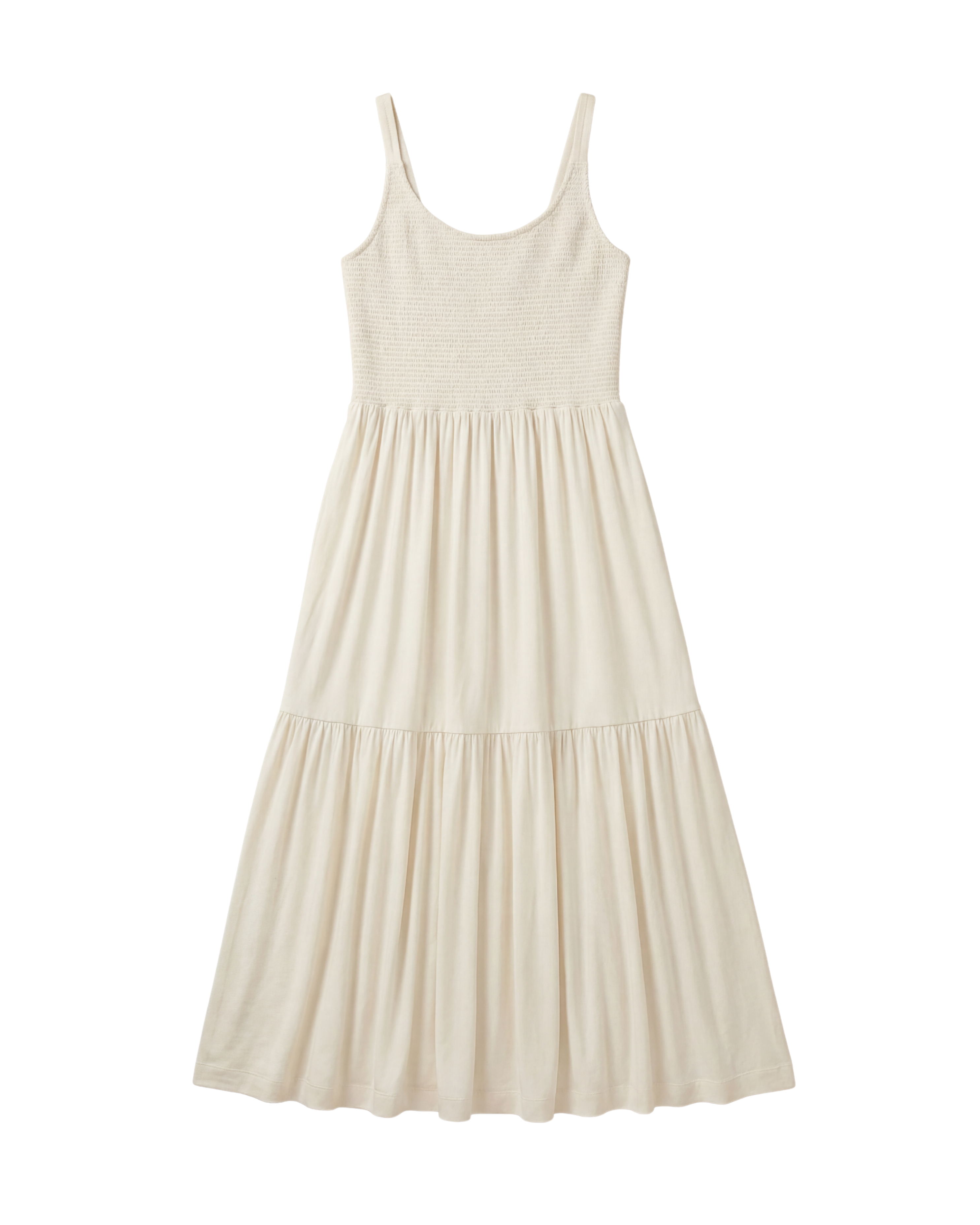 Ivory sleeveless dress on a white background