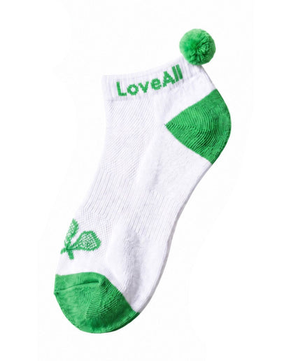 Love All Tennis Pom Pom Socks