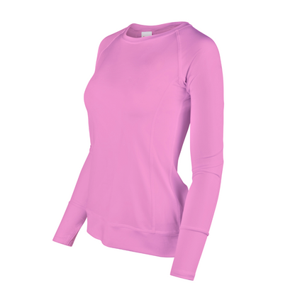 Pink long-sleeve shirt on a white background