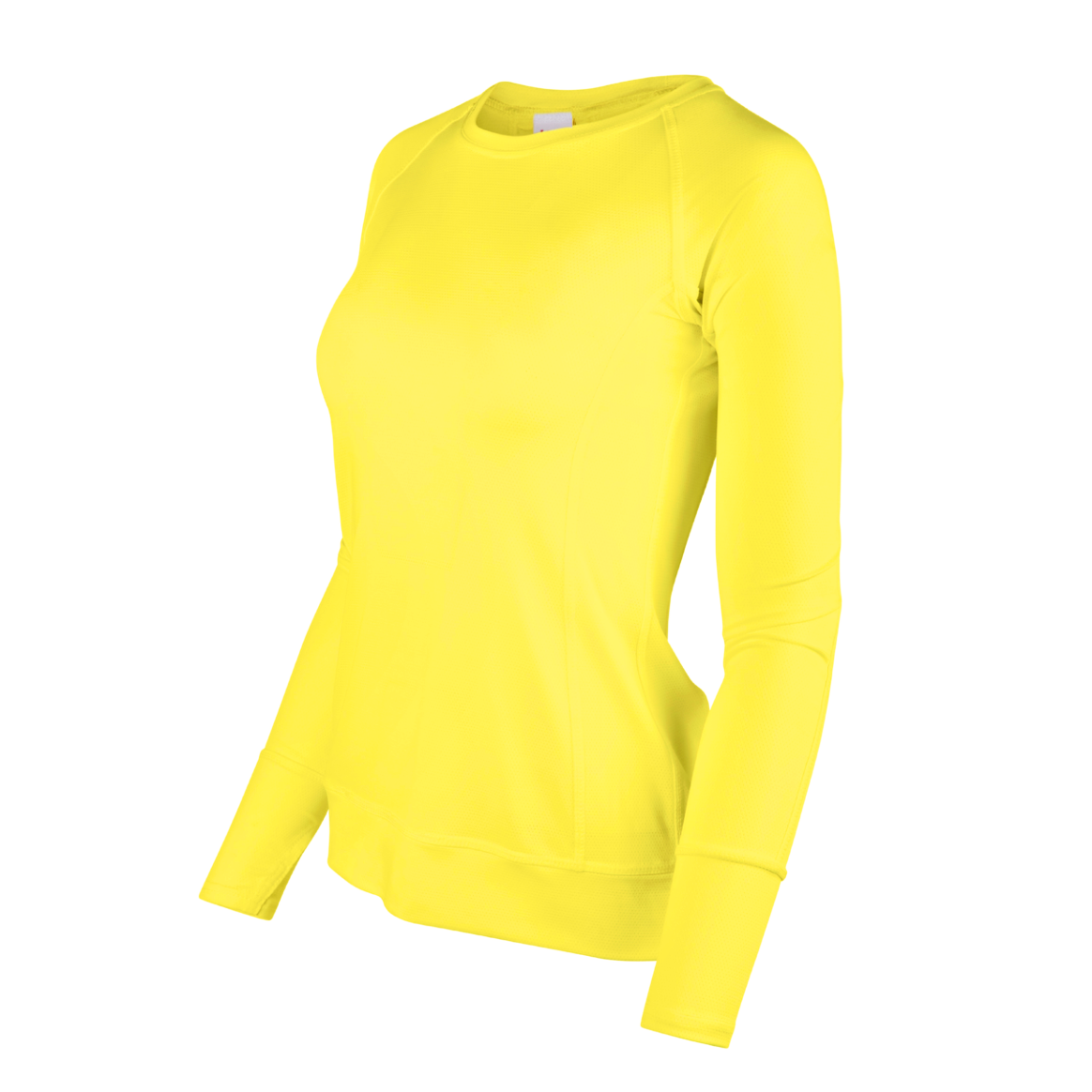 Yellow long-sleeve shirt on a white background