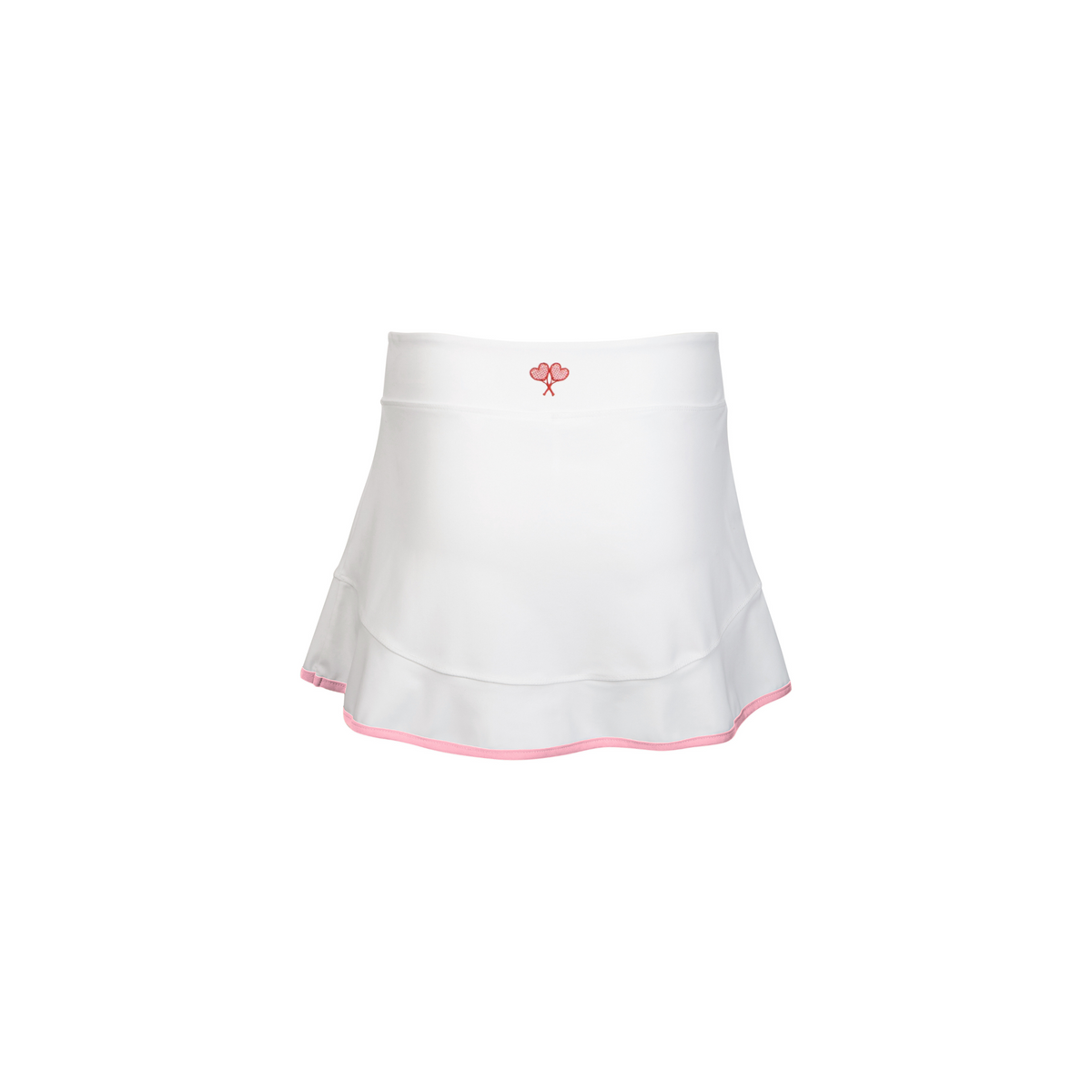 White skirt with pink trim on a white background