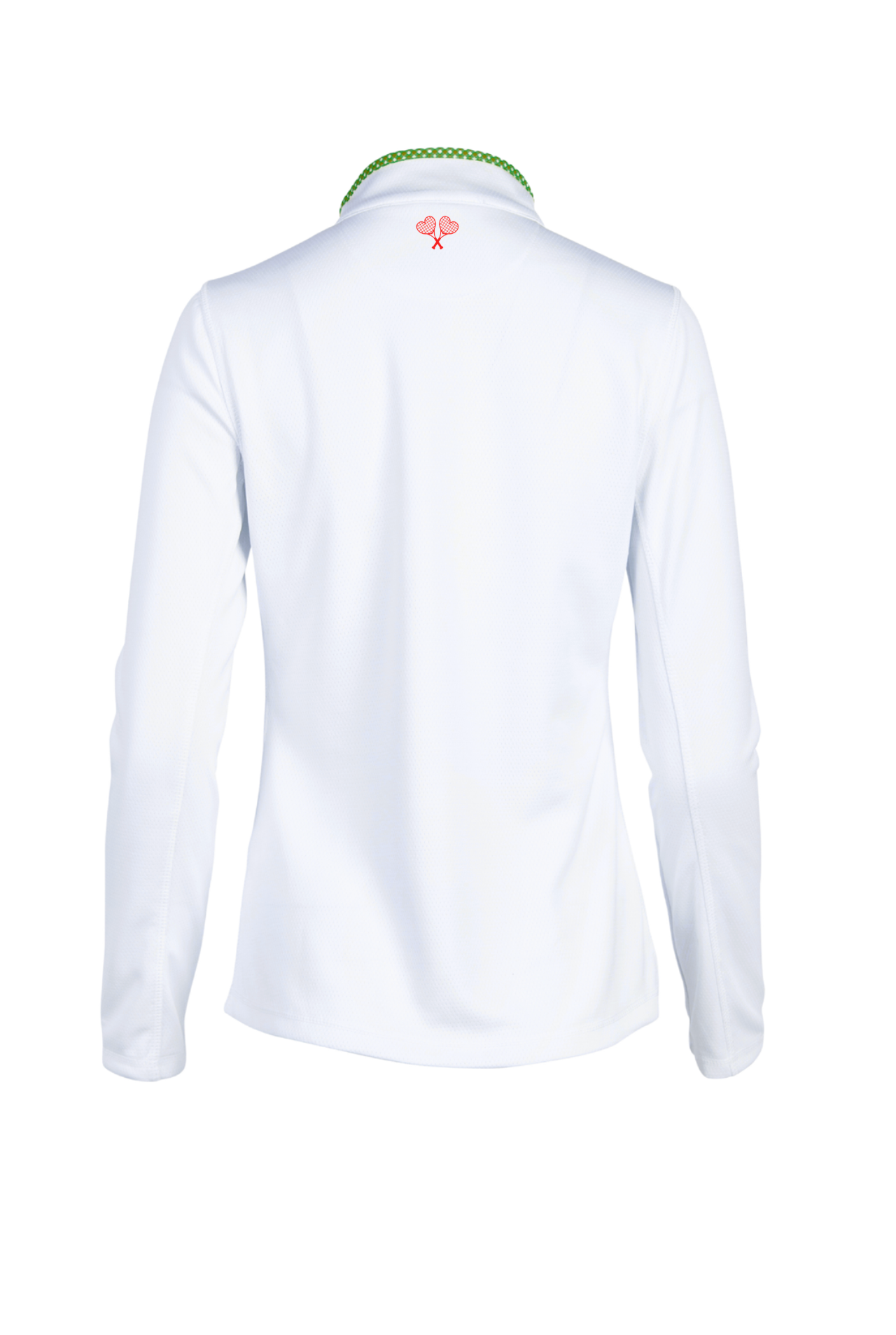 White long-sleeve shirt with a collar on a white background