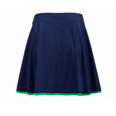 Blue and green athletic skirt on white background