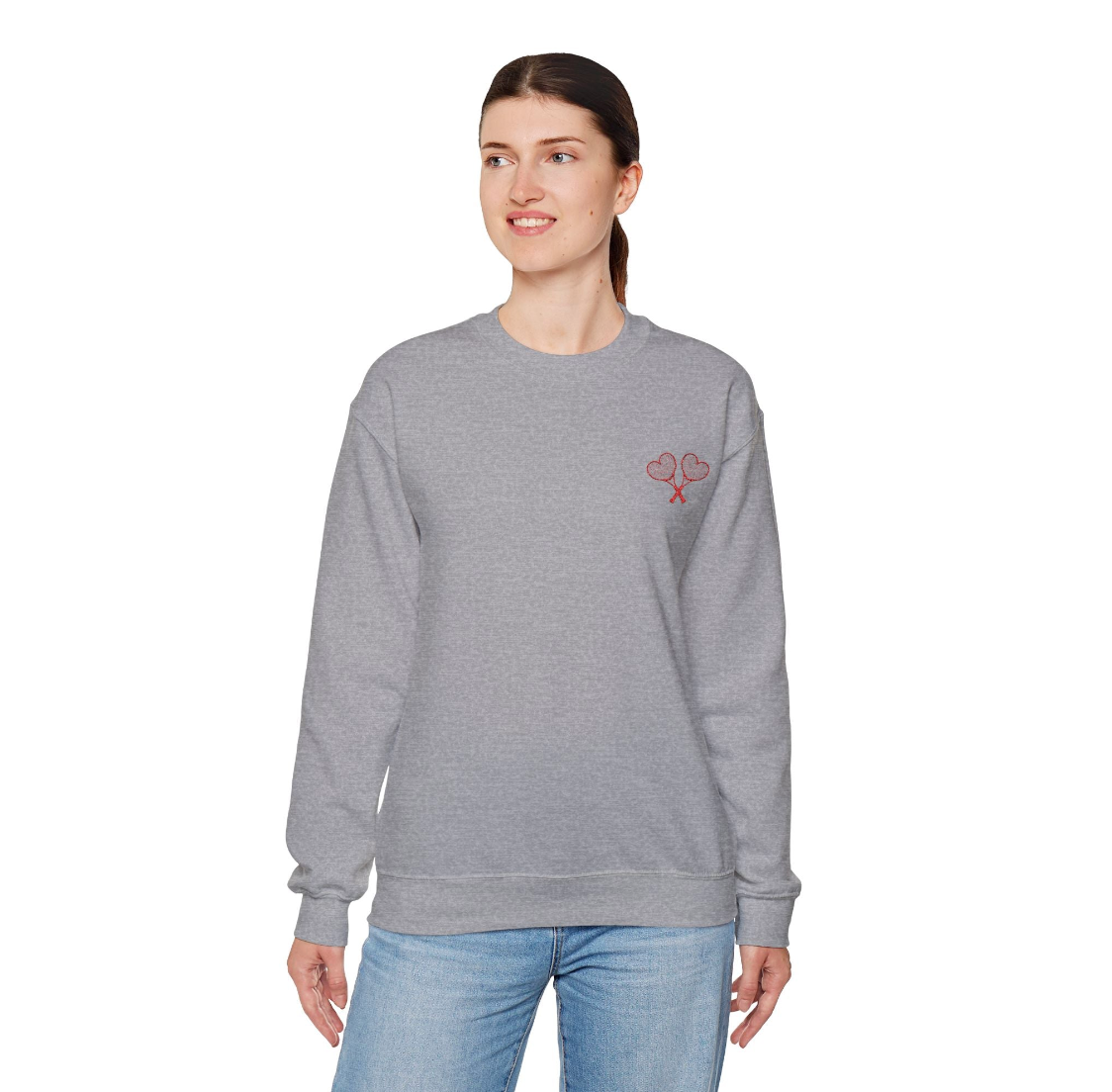 Love All Tennis Adult Embroidered Crewneck Sweatshirt