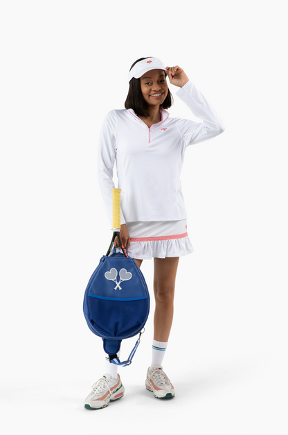 Love All Tennis Women's Tracy 1/4 Zip Jacket Stripes