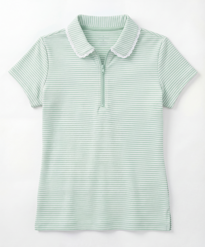 Claire Striped Resort Short Sleeve Golf Top