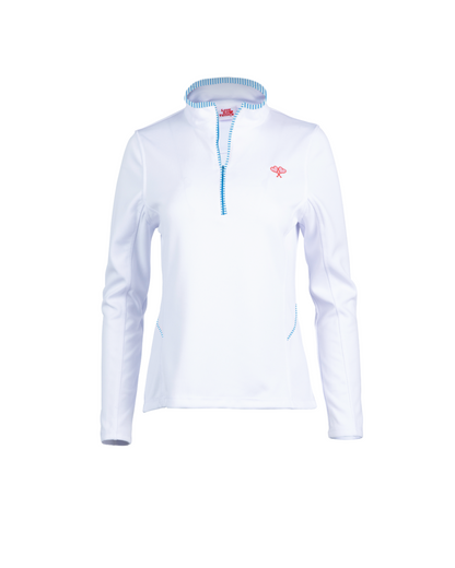 Love All Tennis Women's Tracy 1/4 Zip Jacket Stripes