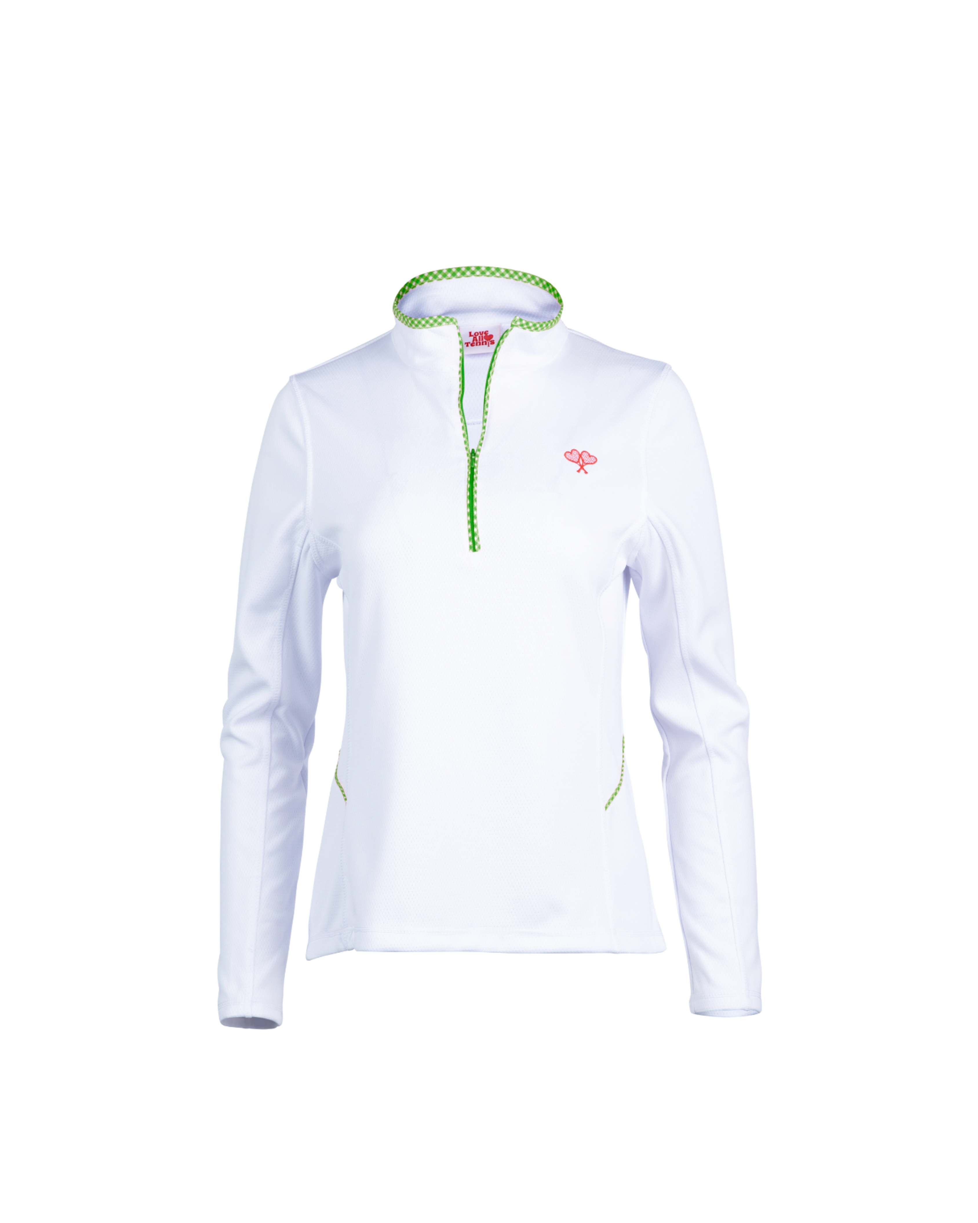 Love All Tennis Women's Tracy 1/4 Zip Lightweight Jacket Gingham