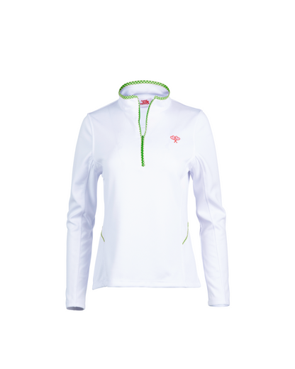 Love All Tennis Women's Tracy 1/4 Zip Lightweight Jacket Gingham