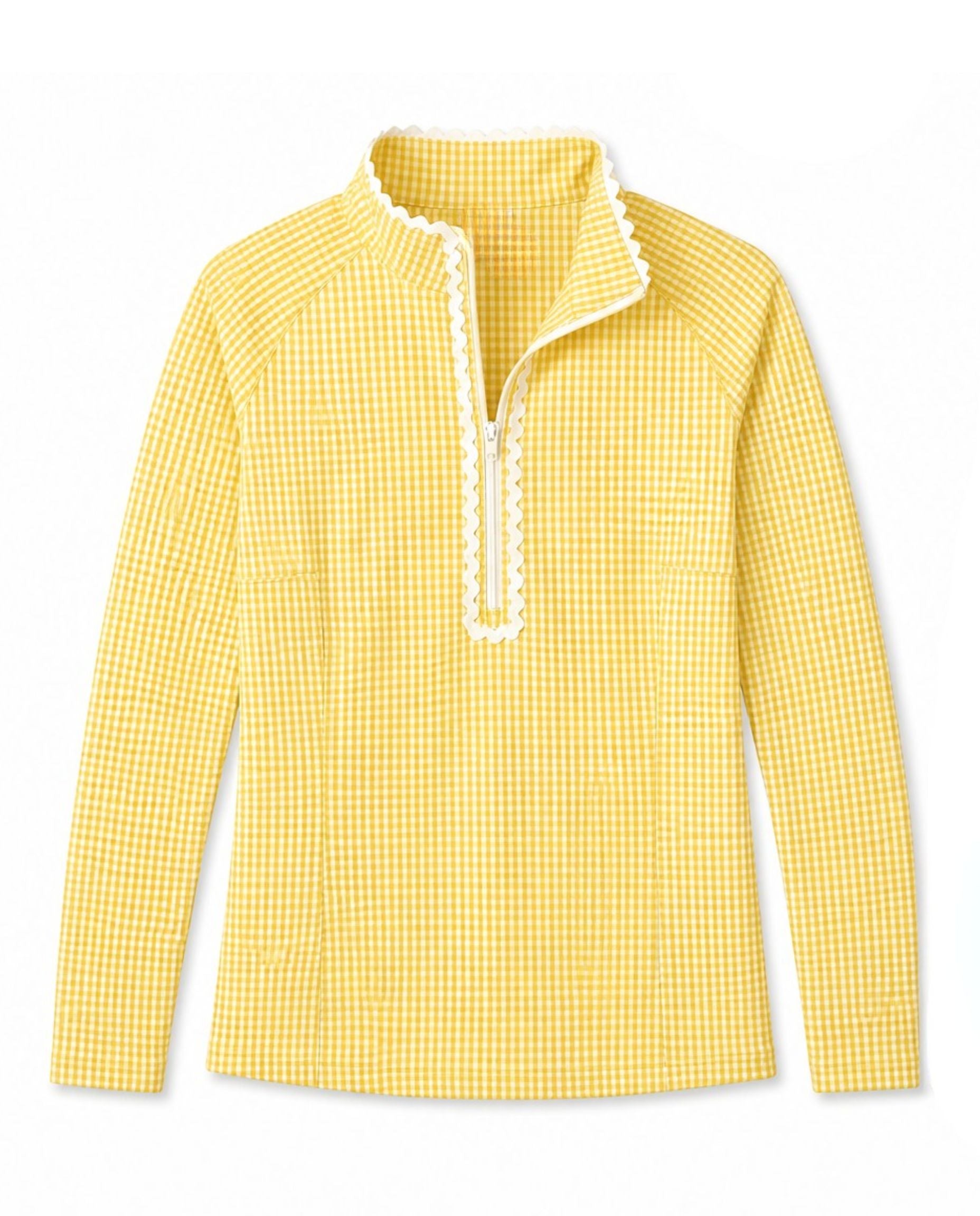 Annika Gingham Golf 1/4 Zip Top