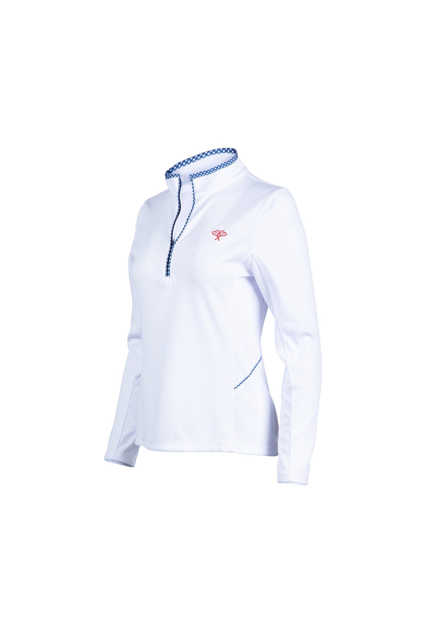 Love All Tennis Women's Tracy 1/4 Zip Lightweight Jacket Gingham