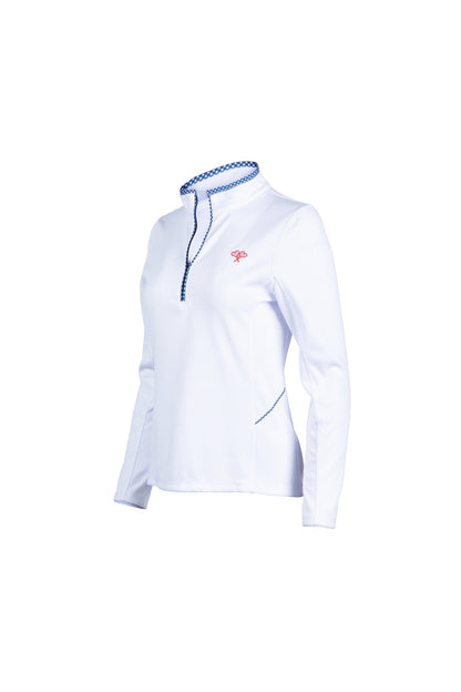 Love All Tennis Women's Tracy 1/4 Zip Lightweight Jacket Gingham