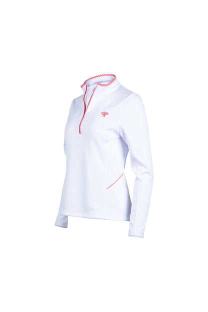 Love All Tennis Women's Tracy 1/4 Zip Lightweight Jacket Gingham